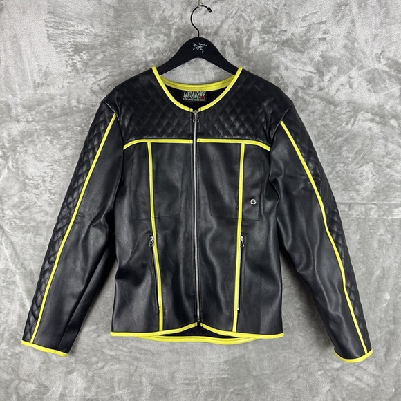 Lip Service Jackets & Blazers - Vintage LIP SERVICE Rock Moto Full Zip Jacket Womens Size Large PVC Cloth USA
